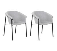 Beliani Set Of 2 Dining Chairs Ames Light Grey