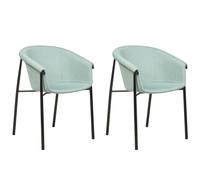 Set of 2 Fabric Dining Chairs Mint Green AMES