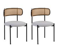 Beliani Set Of 2 Dining Chairs Andover Metal Black, Black
