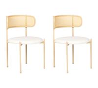 Beliani Set Of 2 Dining Chairs Andover Metal Light Brown