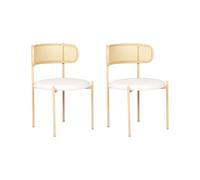Set of 2 Dining Chairs ANDOVER Metal Light Wood