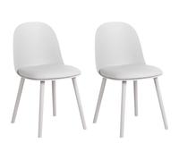 Set of 2 Dining Chairs ANKENY Faux Leather Light Grey