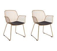 Set of 2 Dining Chairs APPLETON Metal Gold