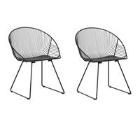 Set of 2 Dining Chairs AURORA Metal Black