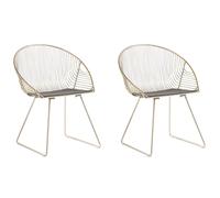 Set of 2 Dining Chairs AURORA Metal Gold