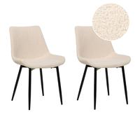 Set of 2 Dining Chairs AVILLA Boucle Beige