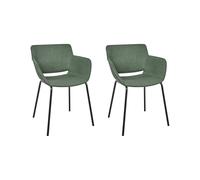 Set of 2 Dining Chairs AXTEL Fabric Green