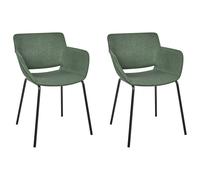 Set of 2 Dining Chairs AXTEL Fabric Green
