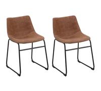 Beliani Set Of 2 Dining Chairs Batavia Golden Brown, Brown