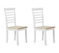 Beliani Set Of 2 Dining Chairs Battersby Wood White