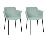 Set of 2 Dining Chairs BELFIELD Fabric Mint Green