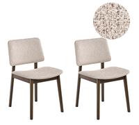 Set of 2 Dining Chairs BLANE Boucle Dark Brown/ Taupe