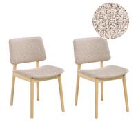 Set of 2 Dining Chairs BLANE Boucle Light Brown/ Taupe