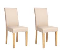 Set of 2 Dining Chairs BROADWAY Faux Leather Beige