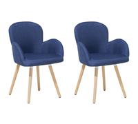 Beliani Set Of 2 Dining Chairs Brookville Navy Blue, Blue