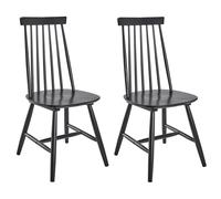 Set of 2 Dining Chairs BURBANK Wood Black