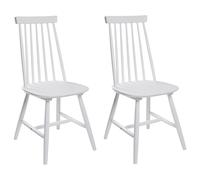 Set of 2 Dining Chairs BURBANK Wood White