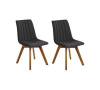 Beliani Set Of 2 Dining Chairs Calgary Fabric Black