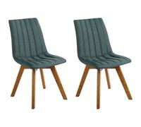 Set of 2 Dining Chairs CALGARY Fabric Dark Green