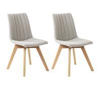 Set of 2 Dining Chairs CALGARY Fabric Light Grey