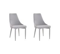 Set of 2 Dining Chairs CAMINO Fabric Light Grey