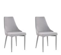 Set of 2 Dining Chairs CAMINO Fabric Light Grey