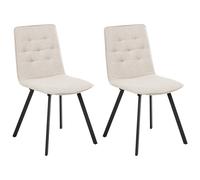 Set of 2 Dining Chairs CARVER Fabric Beige