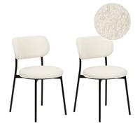 Set of 2 Dining Chairs CASEY Boucle Off-White