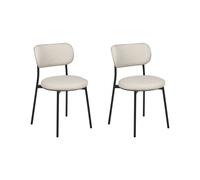 Set of 2 Dining Chairs CASEY Fabric Light Beige