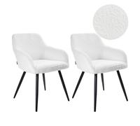 Beliani Set Of 2 Dining Chairs Casmalia Boucle Off-White, White