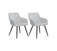 Beliani Set Of 2 Dining Chairs Casmalia Velvet Light Grey