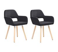 Set of 2 Dining Chairs CHICAGO Fabric Black