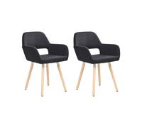 Set of 2 Dining Chairs CHICAGO Fabric Black