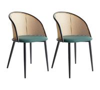 Beliani Set Of 2 Dining Chairs Cornell Metal Green, Green