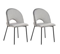 Beliani Set Of 2 Dining Chairs Covelo Velvet Grey