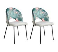 Set of 2 Dining Chairs COVELO Velvet Mint Green