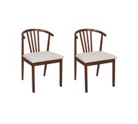 Set of 2 Dining Chairs CRAIG Dark Wood