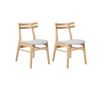 Beliani Set Of 2 Dining Chairs Cynthiana Wood Light Grey