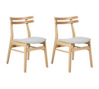 Beliani Set Of 2 Dining Chairs Cynthiana Wood Light Grey