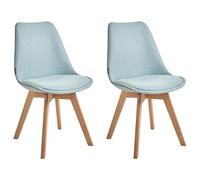 Set of 2 Dining Chairs DAKOTA II Fabric Mint Green