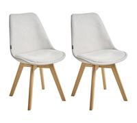 Set of 2 Dining Chairs DAKOTA II Fabric Off-White