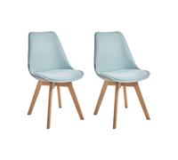 Set of 2 Dining Chairs DAKOTA II Fabric Mint Green