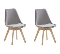 Beliani Set Of 2 Dining Chairs Dakota Ii Velvet Grey, Grey