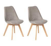Set of 2 Dining Chairs DAKOTA II Velvet Taupe