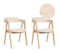 Set of 2 Dining Chairs DAY Boucle Light Beige