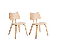 Set of 2 Dining Chairs DIANA Wood Light Brown