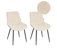 Set of 2 Dining Chairs DUBROVNIK Boucle Light Beige
