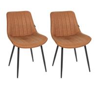 Set of 2 Dining Chairs DUBROVNIK Faux Leather Brown