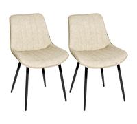 Set of 2 Dining Chairs DUBROVNIK Faux Leather Light Beige