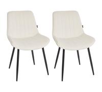 Set of 2 Dining Chairs DUBROVNIK Velvet Light Beige